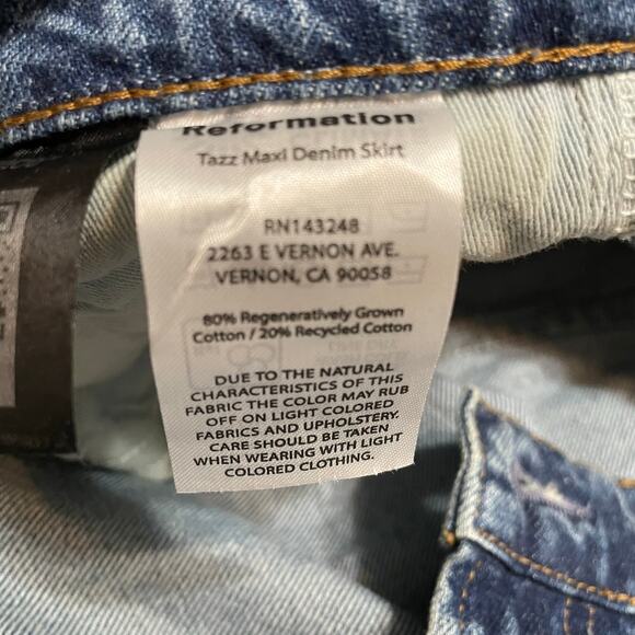 NWT - Reformation Tazz Maxi Denim Skirt - Picture 5 of 6